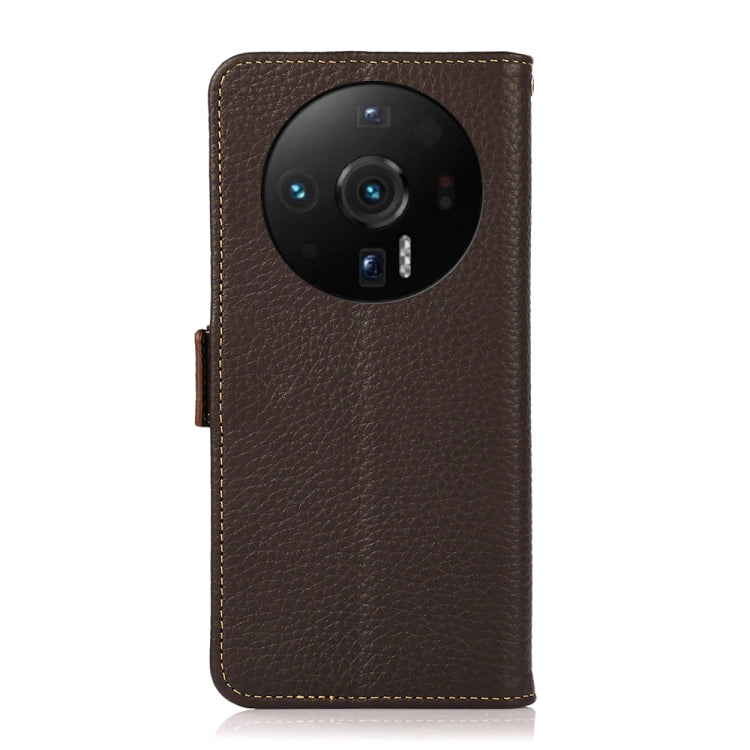 KHAZNEH Side-Magnetic Litchi Genuine Leather RFID Phone Case