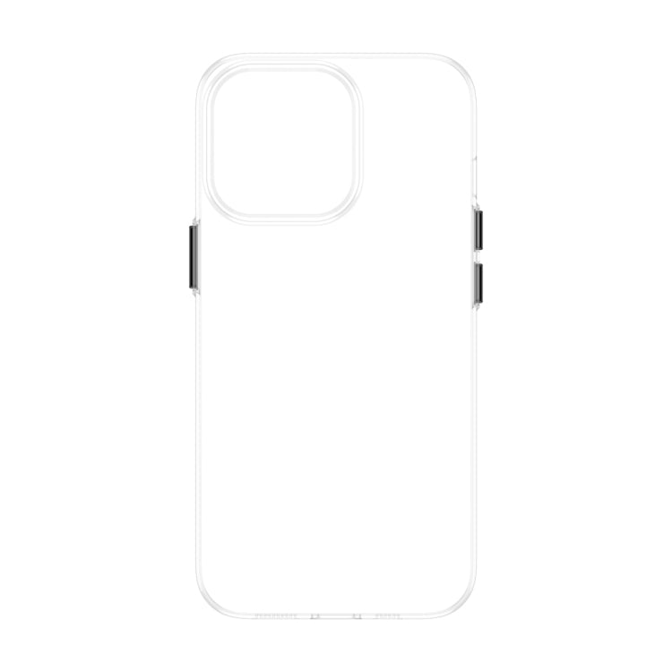 Coque de téléphone transparente en polycarbonate avec bouton métallique
