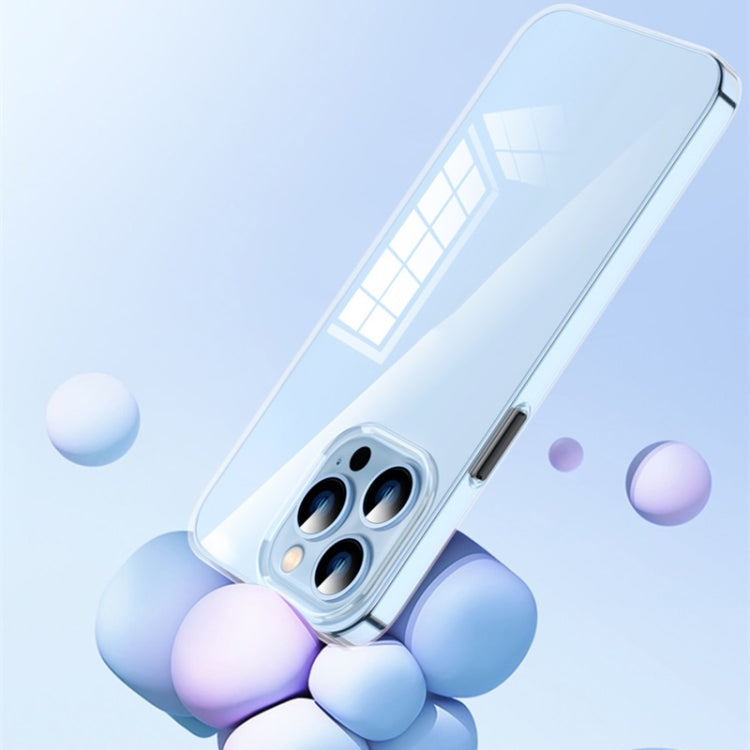 Coque de téléphone transparente en polycarbonate avec bouton métallique