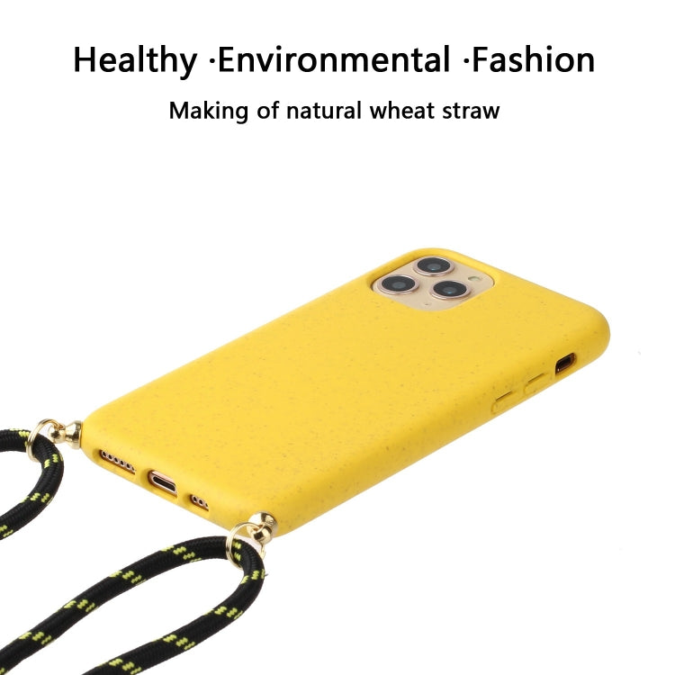 Wheat Straw Material + TPU Protective Case with Lanyard, For iPhone 14 Pro Max, For iPhone 14 Pro, For iPhone 14 Max, For iPhone 14