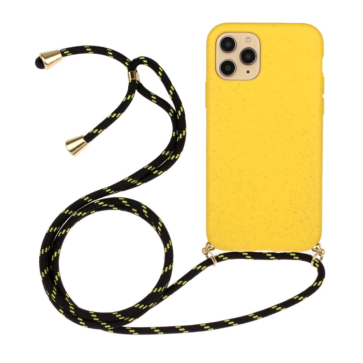 Wheat Straw Material + TPU Protective Case with Lanyard, For iPhone 14 Pro Max, For iPhone 14 Pro, For iPhone 14 Max, For iPhone 14