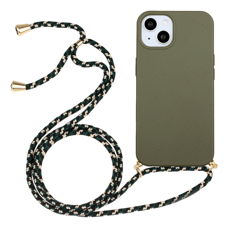 Wheat Straw Material + TPU Protective Case with Lanyard, For iPhone 14 Pro Max, For iPhone 14 Pro, For iPhone 14 Max, For iPhone 14