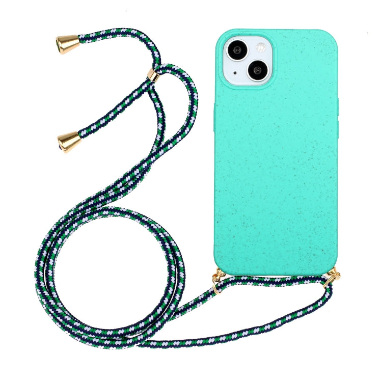 Wheat Straw Material + TPU Protective Case with Lanyard, For iPhone 14 Pro Max, For iPhone 14 Pro, For iPhone 14 Max, For iPhone 14