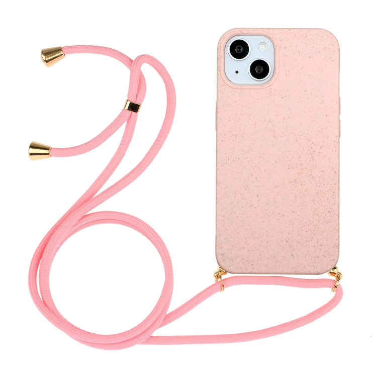Wheat Straw Material + TPU Protective Case with Lanyard, For iPhone 14 Pro Max, For iPhone 14 Pro, For iPhone 14 Max, For iPhone 14