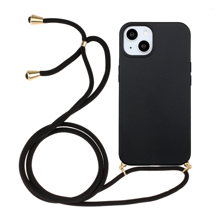 Wheat Straw Material + TPU Protective Case with Lanyard, For iPhone 14 Pro Max, For iPhone 14 Pro, For iPhone 14 Max, For iPhone 14