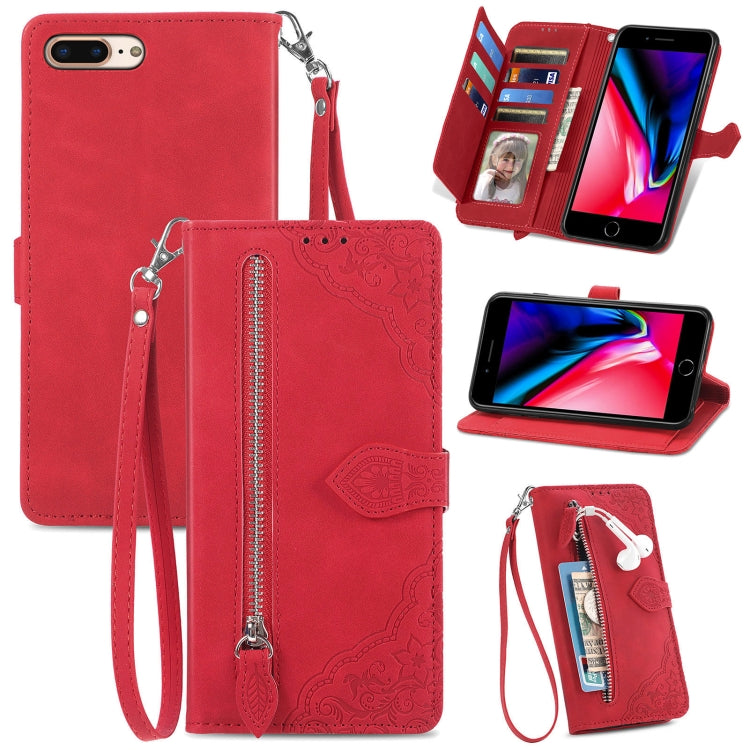 Embossed Flower Shockproof Leather Phone Case, For iPhone SE 2022 / SE 2020 / 8 / 7, For iPhone 8 Plus / 7 Plus