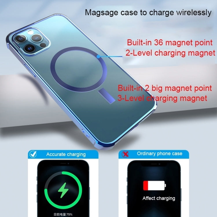 Straight Side Laser Plating MagSafe Clear TPU Phone Case, For iPhone 14 Pro