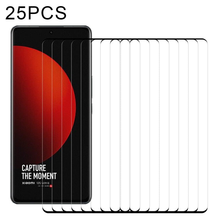 25 PCS Curved Edge Full Screen Tempered Glass Film