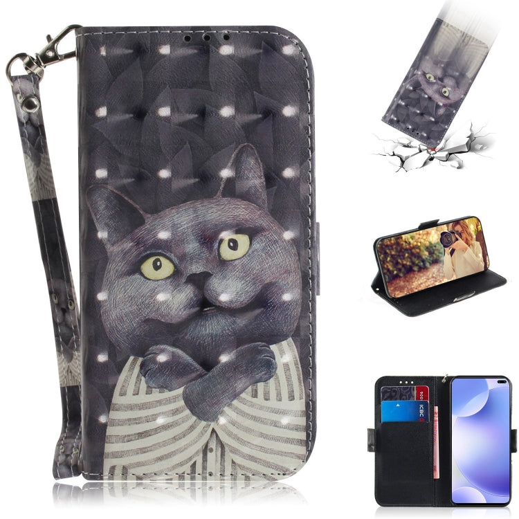 3D Painting Horizontal Flip Leather Case with Holder & Card Slot & Wallet & Lanyard