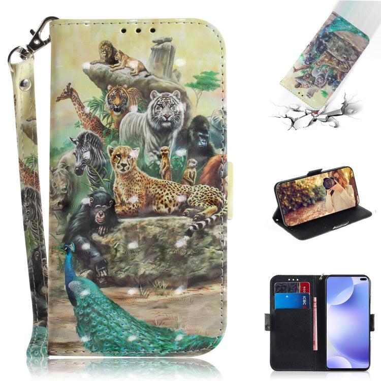 3D Painting Horizontal Flip Leather Case with Holder & Card Slot & Wallet & Lanyard
