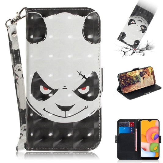3D painting horizontal flip leather case for Galaxy A01 A21 with card holder wallet lanyard