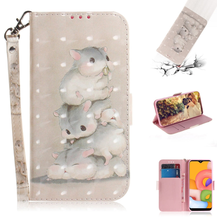 3D Painting Horizontal Flip Leather Case with Holder & Card Slot & Wallet & Lanyard, For Galaxy A01, For Galaxy A21