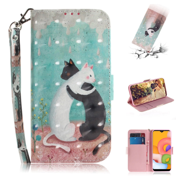 3D Painting Horizontal Flip Leather Case with Holder & Card Slot & Wallet & Lanyard, For Galaxy A01, For Galaxy A21