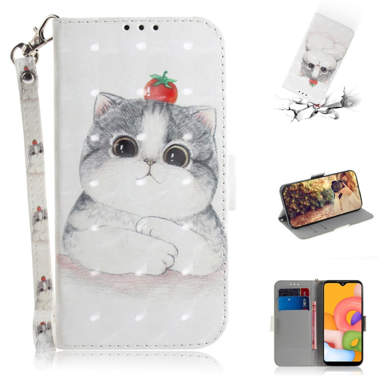 3D Painting Horizontal Flip Leather Case with Holder & Card Slot & Wallet & Lanyard, For Galaxy A01, For Galaxy A21