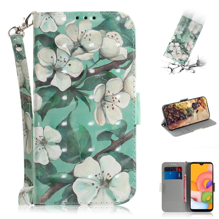 3D Painting Horizontal Flip Leather Case with Holder & Card Slot & Wallet & Lanyard, For Galaxy A01, For Galaxy A21