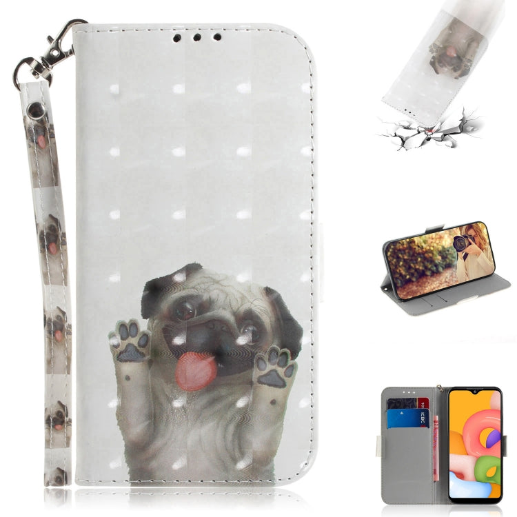 3D Painting Horizontal Flip Leather Case with Holder & Card Slot & Wallet & Lanyard, For Galaxy A01, For Galaxy A21
