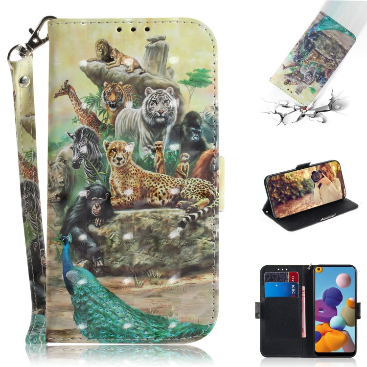 3D Painting Horizontal Flip Leather Case with Holder & Card Slot & Wallet & Lanyard, For Galaxy A01, For Galaxy A21