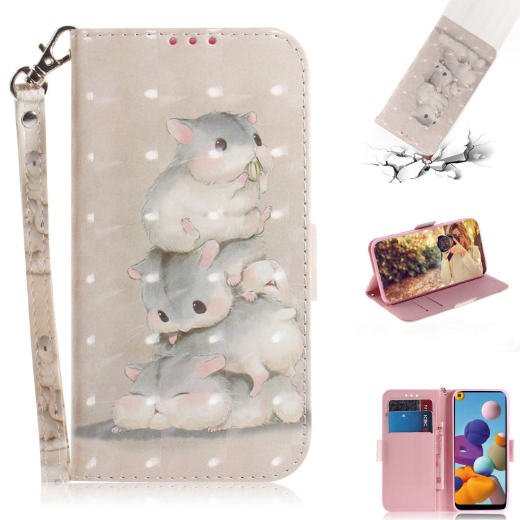 3D Painting Horizontal Flip Leather Case with Holder & Card Slot & Wallet & Lanyard, For Galaxy A01, For Galaxy A21