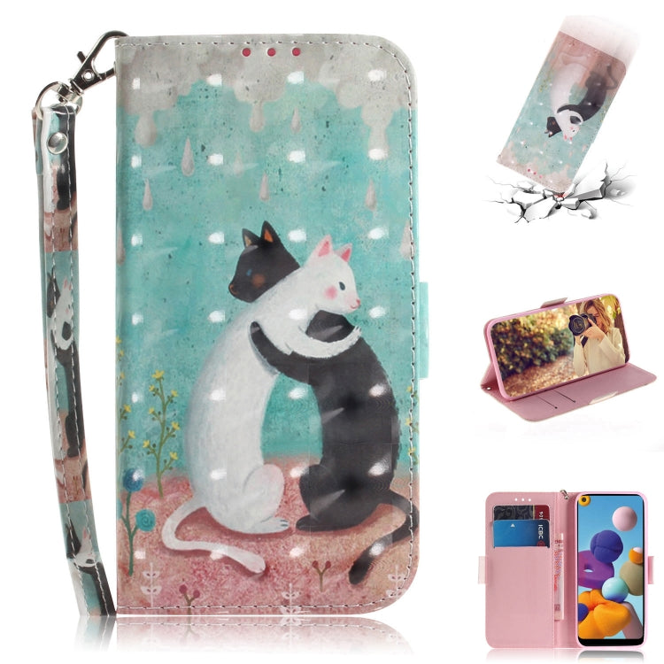 3D Painting Horizontal Flip Leather Case with Holder & Card Slot & Wallet & Lanyard, For Galaxy A01, For Galaxy A21