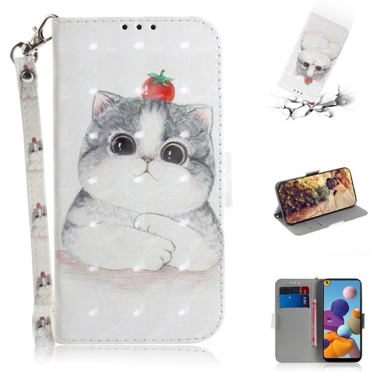 3D Painting Horizontal Flip Leather Case with Holder & Card Slot & Wallet & Lanyard, For Galaxy A01, For Galaxy A21