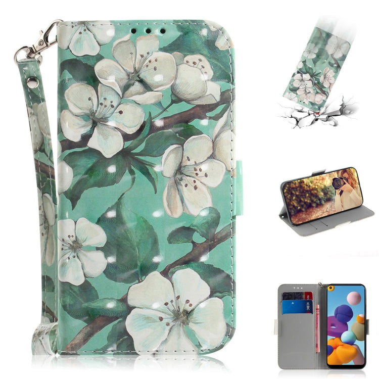 3D Painting Horizontal Flip Leather Case with Holder & Card Slot & Wallet & Lanyard, For Galaxy A01, For Galaxy A21