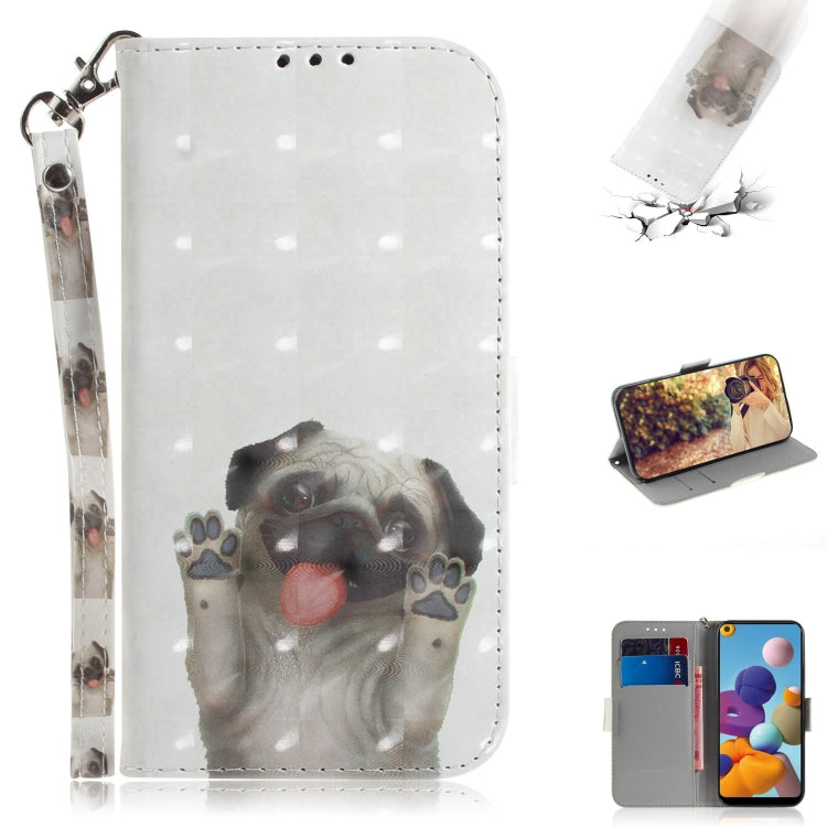 3D Painting Horizontal Flip Leather Case with Holder & Card Slot & Wallet & Lanyard, For Galaxy A01, For Galaxy A21