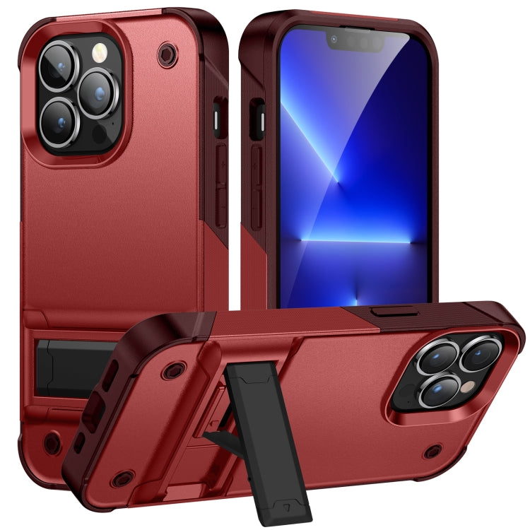 PC + TPU Shockproof Phone Case with Holder, For iPhone 14, For iPhone 14 Pro Max, For iPhone 14 Max, For iPhone 14 Pro