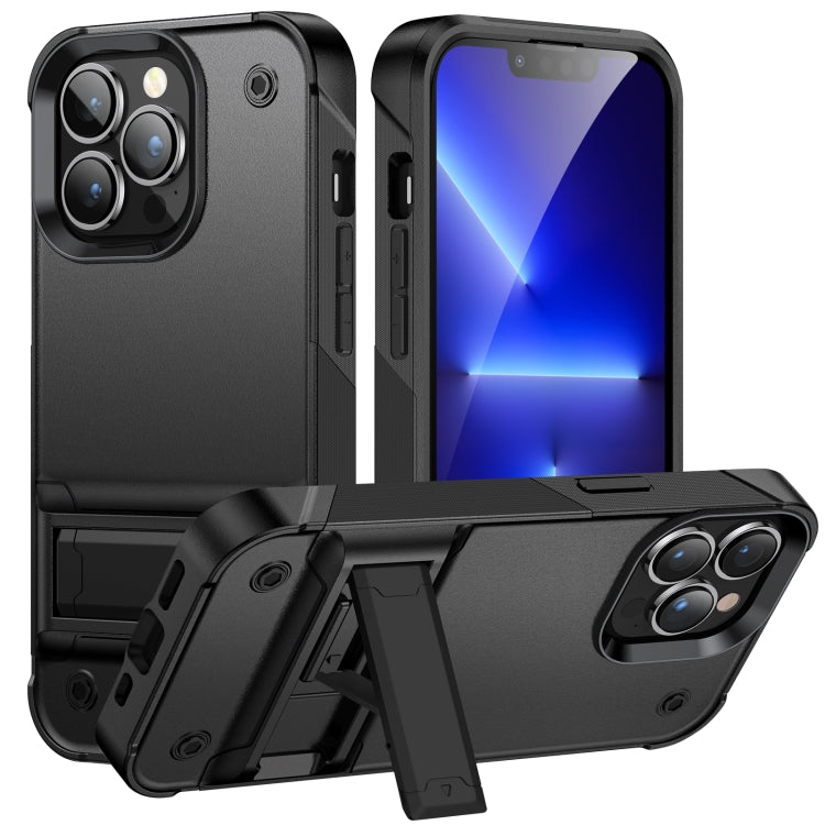 PC + TPU Shockproof Phone Case with Holder, For iPhone 14, For iPhone 14 Pro Max, For iPhone 14 Max, For iPhone 14 Pro