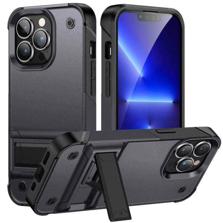 PC + TPU Shockproof Phone Case with Holder, For iPhone 14, For iPhone 14 Pro Max, For iPhone 14 Max, For iPhone 14 Pro