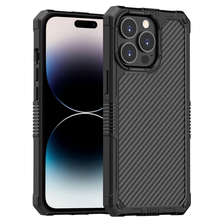 Carbon Fiber Shockproof Phone Case, For iPhone 14, For iPhone 14 Pro, For iPhone 14 Pro Max