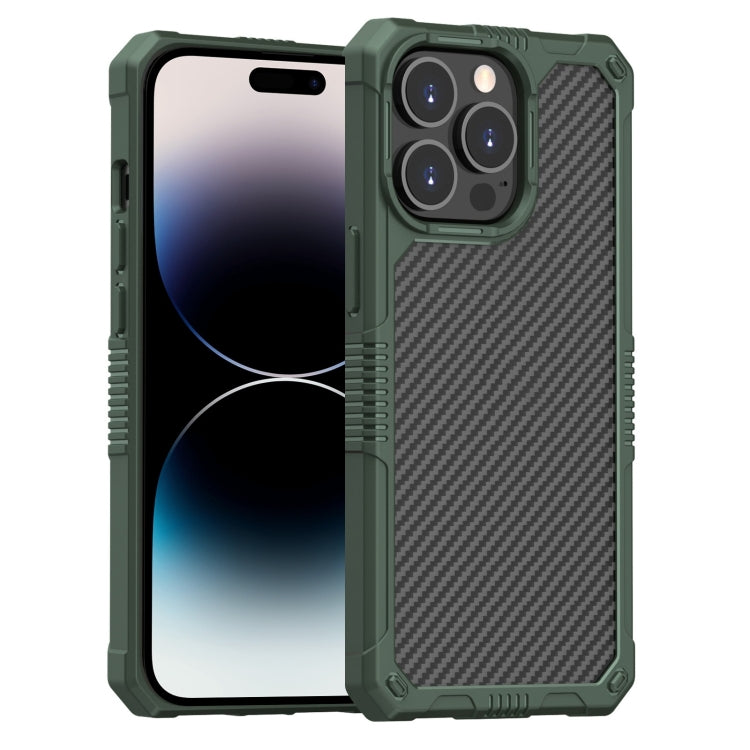 Carbon Fiber Shockproof Phone Case, For iPhone 14, For iPhone 14 Pro, For iPhone 14 Pro Max