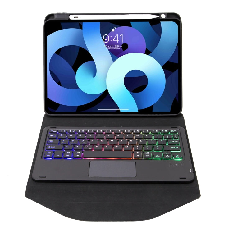 Z11B-AS Pen Slot Touchpad Backlight Bluetooth Keyboard Leather Tablet Case, For iPad Pro 11 2021/2020/2018, For iPad Air 11 2025 / 2024 / Air 5 / Air 4, For iPad 10.2 2021/2020/2019