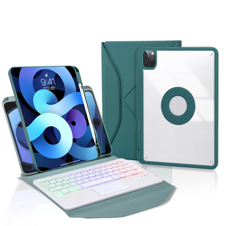 Z11B-AS Pen Slot Touchpad Backlight Bluetooth Keyboard Leather Tablet Case, For iPad Pro 11 2021/2020/2018, For iPad Air 11 2025 / 2024 / Air 5 / Air 4, For iPad 10.2 2021/2020/2019