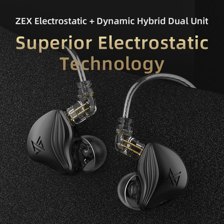 KZ-ZEX Electrostatic Dynamic In-Ear Sports Music Headphones, With Microphone, Without Microphone
