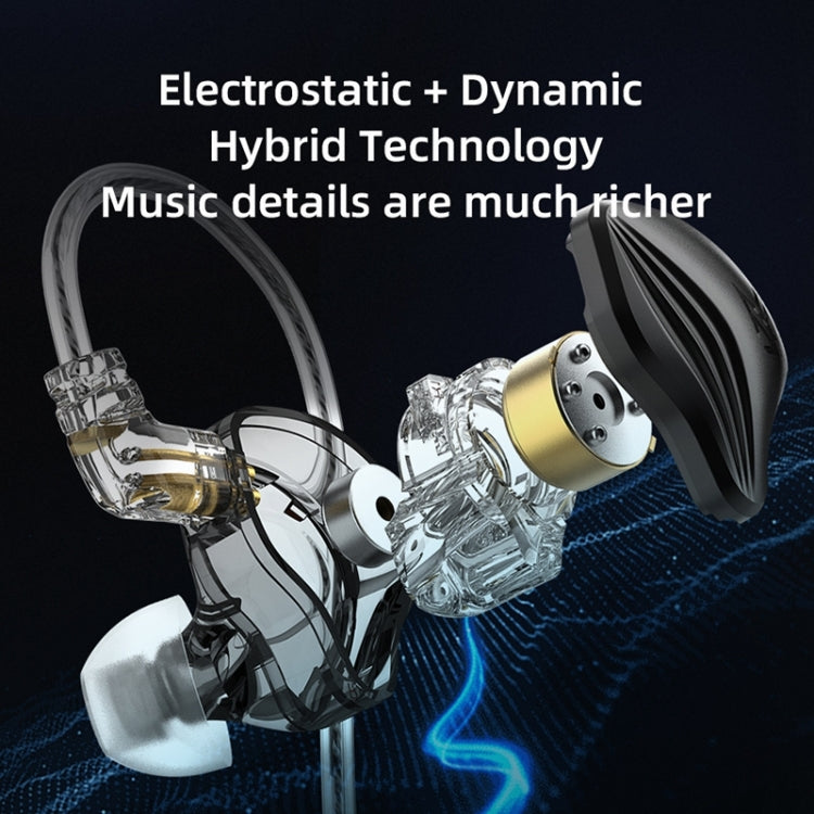 KZ-ZEX Electrostatic Dynamic In-Ear Sports Music Headphones, With Microphone, Without Microphone