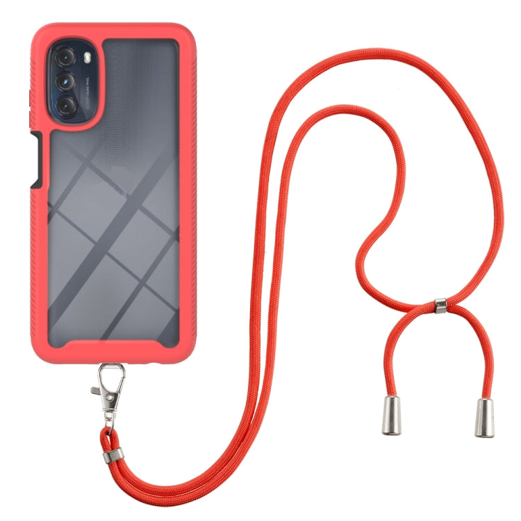 Starry Sky Solid Color Series Shockproof PC + TPU Phone Case with Neck Strap