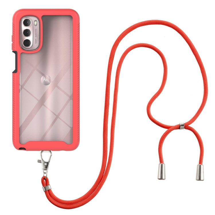 Starry Sky Solid Color Series Shockproof PC + TPU Phone Case with Neck Strap