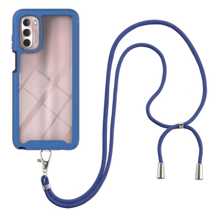 Starry Sky Solid Color Series Shockproof PC + TPU Phone Case with Neck Strap