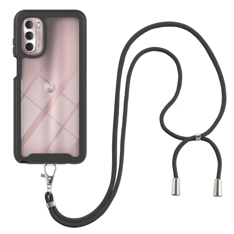 Starry Sky Solid Color Series Shockproof PC + TPU Phone Case with Neck Strap