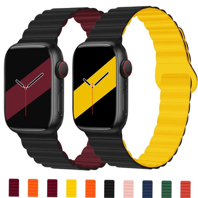 Reverse Buckle Magnetic Silicone Watch Band For Apple Watch Series, 7 45mm / 6&SE&5&4 44mm / 3&2&1 42mm, 7 41mm / 6&SE&5&4 40mm / 3&2&1 38mm