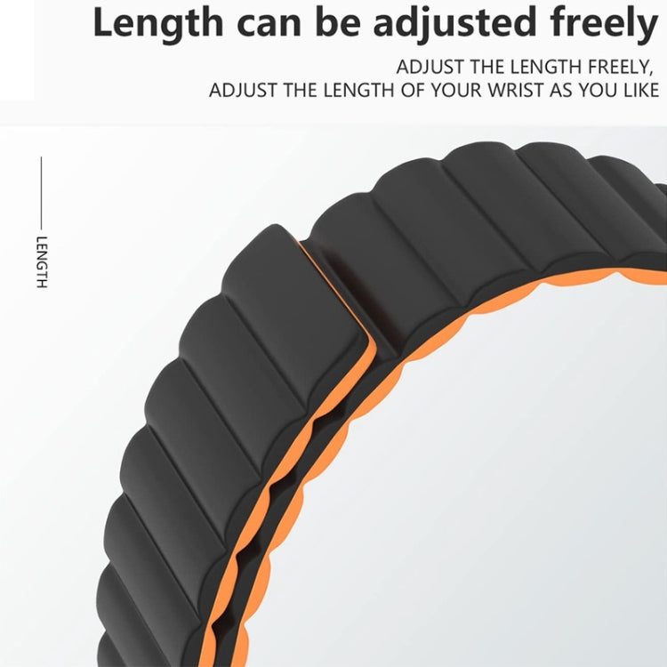 Reverse Buckle Magnetic Silicone Watch Band For Apple Watch Series, 7 45mm / 6&SE&5&4 44mm / 3&2&1 42mm, 7 41mm / 6&SE&5&4 40mm / 3&2&1 38mm