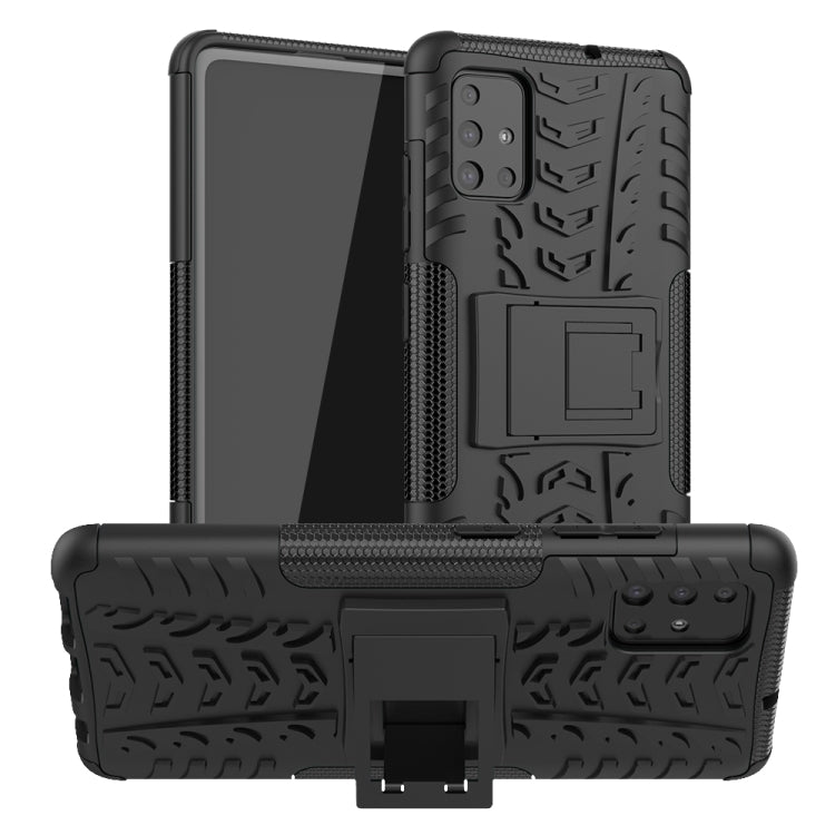 Tire Texture Shockproof TPU+PC Protective Case with Holder, For Xiaomi Redmi Note 8T, For Galaxy A51, For Galaxy A71, For Galaxy Note 10 Lite, For Galaxy S20+, For Galaxy S20 Ultra, For Galaxy A01, For OPPO Realme XT