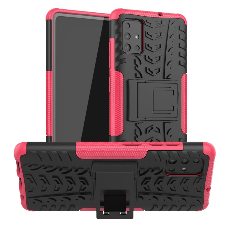 Tire Texture Shockproof TPU+PC Protective Case with Holder, For Xiaomi Redmi Note 8T, For Galaxy A51, For Galaxy A71, For Galaxy Note 10 Lite, For Galaxy S20+, For Galaxy S20 Ultra, For Galaxy A01, For OPPO Realme XT