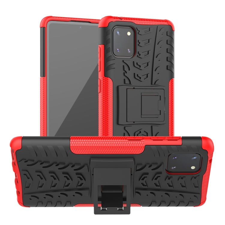 Tire Texture Shockproof TPU+PC Protective Case with Holder, For Xiaomi Redmi Note 8T, For Galaxy A51, For Galaxy A71, For Galaxy Note 10 Lite, For Galaxy S20+, For Galaxy S20 Ultra, For Galaxy A01, For OPPO Realme XT