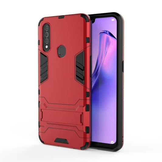 Dual-layer shockproof bumper case featuring rotating holder for Huawei Y7p