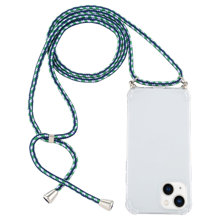 Four-Corner Shockproof Transparent TPU Case with Lanyard, For iPhone 14
