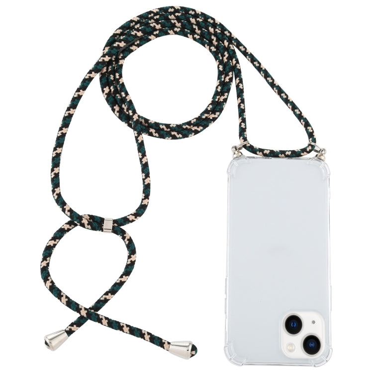 Four-Corner Shockproof Transparent TPU Case with Lanyard, For iPhone 14