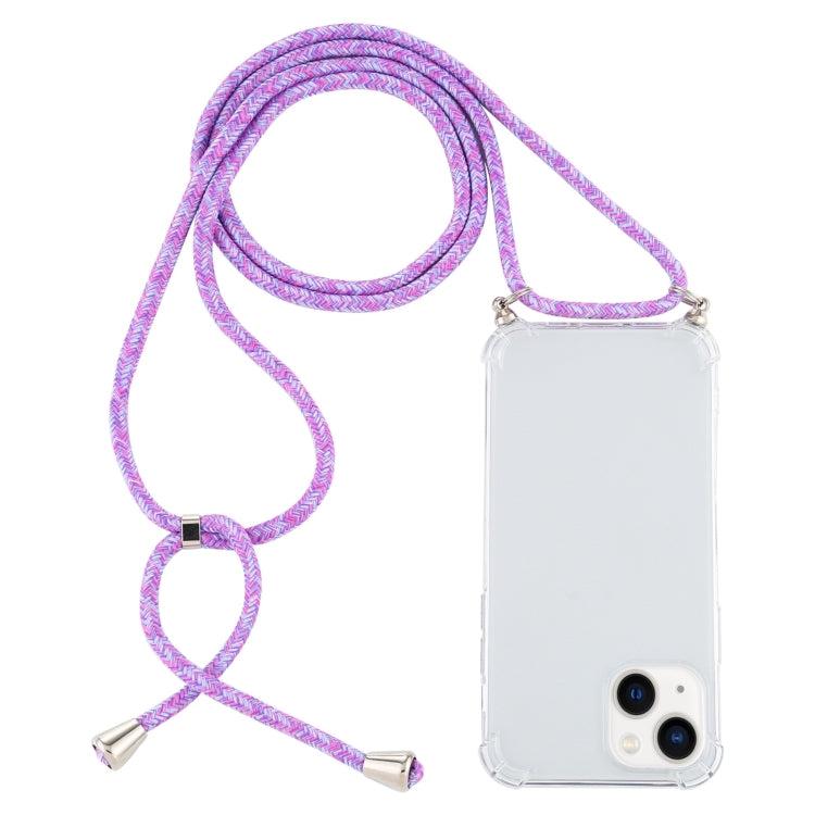 Four-Corner Shockproof Transparent TPU Case with Lanyard, For iPhone 14