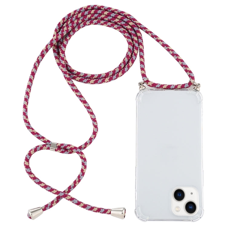Four-Corner Shockproof Transparent TPU Case with Lanyard, For iPhone 14