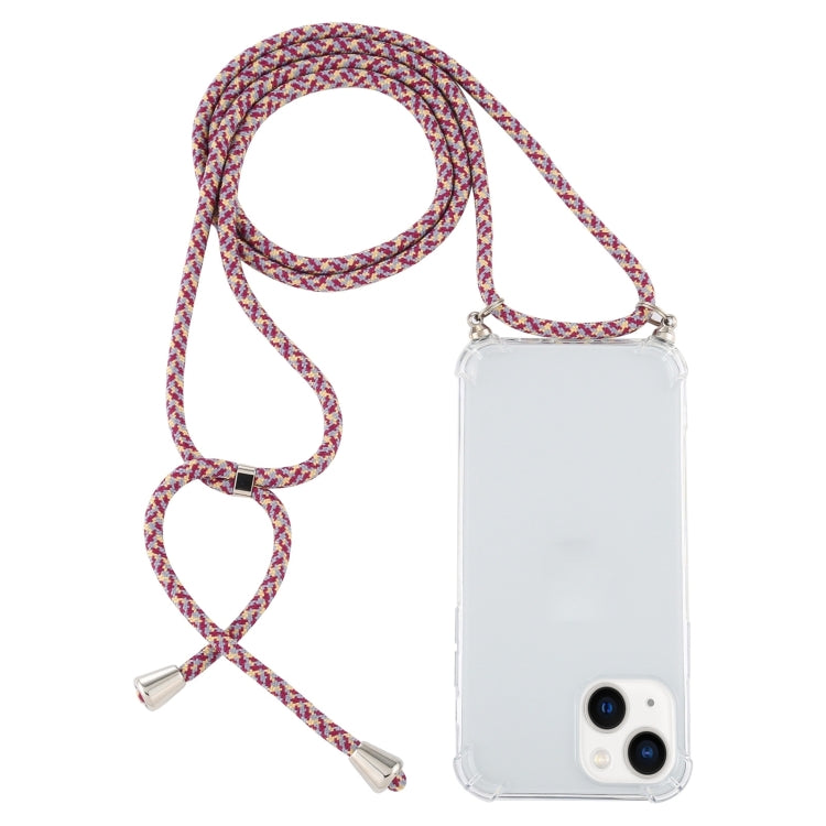 Four-Corner Shockproof Transparent TPU Case with Lanyard, For iPhone 14